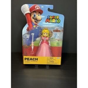 Jakks Pacific Super‎ Mario Princess Peach w/ Umbrella 4"  Figure *NIB*